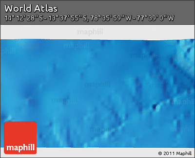 Physical 3D Map of the Area around 13° 55' 11" S, 78° 7' 30" W