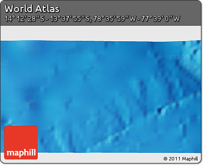 Physical 3D Map of the Area around 13° 55' 11" S, 78° 7' 30" W