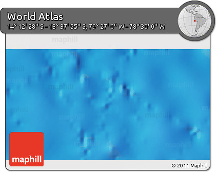 Physical 3D Map of the Area around 13° 55' 11" S, 78° 58' 29" W