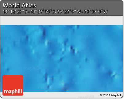 Physical 3D Map of the Area around 13° 55' 11" S, 78° 58' 29" W