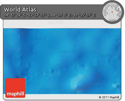 Shaded Relief 3D Map of the Area around 13° 55' 11" S, 79° 7' 30" E