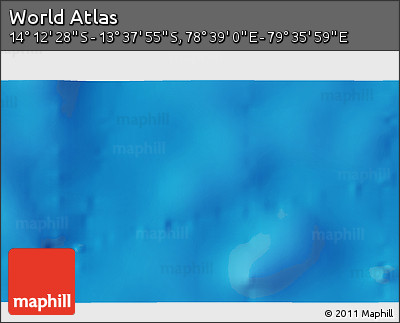 Shaded Relief 3D Map of the Area around 13° 55' 11" S, 79° 7' 30" E