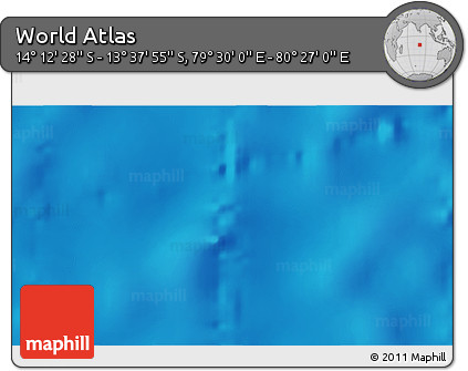 Physical 3D Map of the Area around 13° 55' 11" S, 79° 58' 29" E