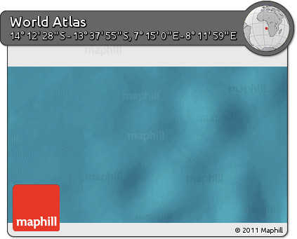 Satellite 3D Map of the Area around 13° 55' 11" S, 7° 43' 29" E