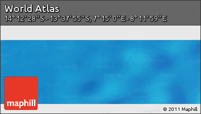 Physical Panoramic Map of the Area around 13° 55' 11" S, 7° 43' 29" E