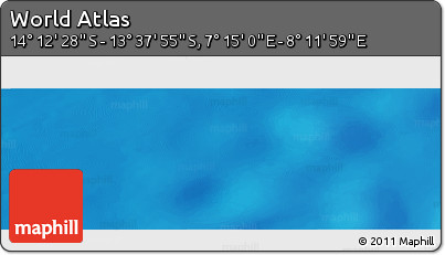 Physical Panoramic Map of the Area around 13° 55' 11" S, 7° 43' 29" E