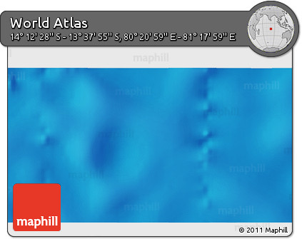 Physical 3D Map of the Area around 13° 55' 11" S, 80° 49' 29" E