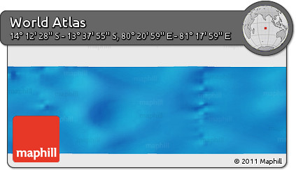 Physical Panoramic Map of the Area around 13° 55' 11" S, 80° 49' 29" E