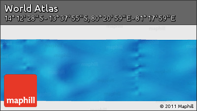 Physical Panoramic Map of the Area around 13° 55' 11" S, 80° 49' 29" E