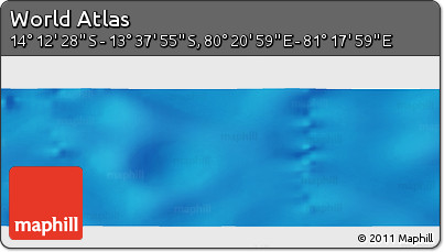 Physical Panoramic Map of the Area around 13° 55' 11" S, 80° 49' 29" E