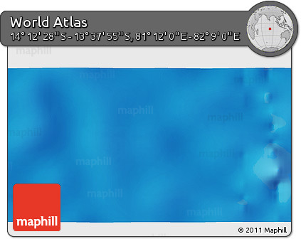 Physical 3D Map of the Area around 13° 55' 11" S, 81° 40' 30" E