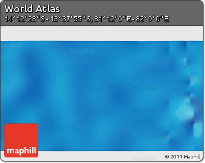 Physical 3D Map of the Area around 13° 55' 11" S, 81° 40' 30" E
