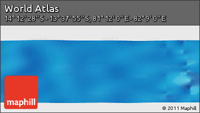 Physical Panoramic Map of the Area around 13° 55' 11" S, 81° 40' 30" E