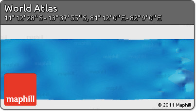 Physical Panoramic Map of the Area around 13° 55' 11" S, 81° 40' 30" E