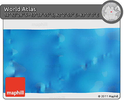 Physical 3D Map of the Area around 13° 55' 11" S, 82° 31' 30" E