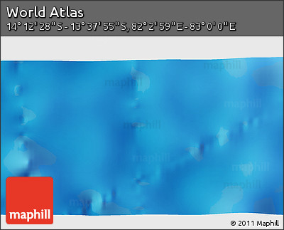 Physical 3D Map of the Area around 13° 55' 11" S, 82° 31' 30" E