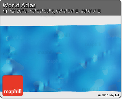 Physical 3D Map of the Area around 13° 55' 11" S, 82° 31' 30" E