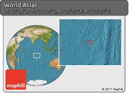 Satellite Location Map of the Area around 13° 55' 11" S, 85° 4' 29" E