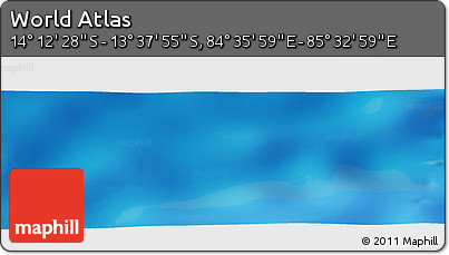 Physical Panoramic Map of the Area around 13° 55' 11" S, 85° 4' 29" E