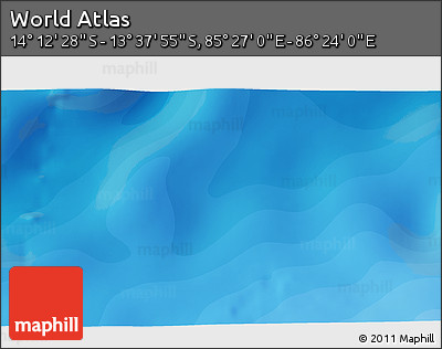 Political 3D Map of the Area around 13° 55' 11" S, 85° 55' 30" E