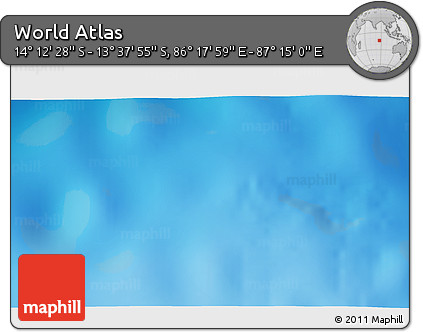 Physical 3D Map of the Area around 13° 55' 11" S, 86° 46' 30" E