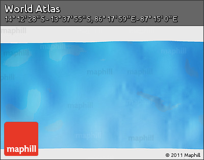 Physical 3D Map of the Area around 13° 55' 11" S, 86° 46' 30" E