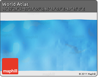 Physical 3D Map of the Area around 13° 55' 11" S, 86° 46' 30" E