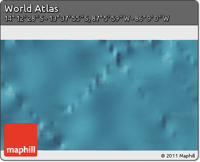 Satellite 3D Map of the Area around 13° 55' 11" S, 86° 37' 30" W