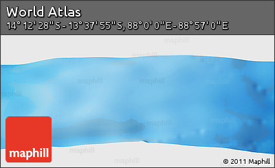 Physical Panoramic Map of the Area around 13° 55' 11" S, 88° 28' 29" E