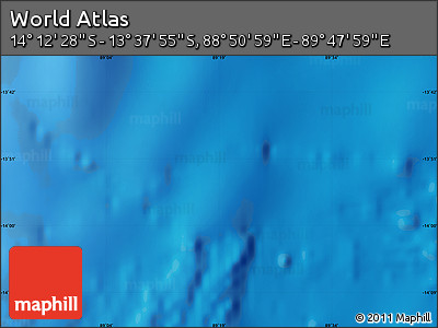 Physical Map of the Area around 13° 55' 11" S, 89° 19' 29" E