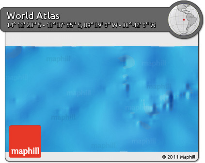 Shaded Relief 3D Map of the Area around 13° 55' 11" S, 89° 10' 30" W
