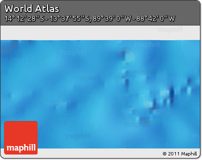 Shaded Relief 3D Map of the Area around 13° 55' 11" S, 89° 10' 30" W