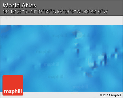 Shaded Relief 3D Map of the Area around 13° 55' 11" S, 89° 10' 30" W