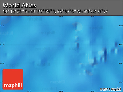 Physical Map of the Area around 13° 55' 11" S, 89° 10' 30" W