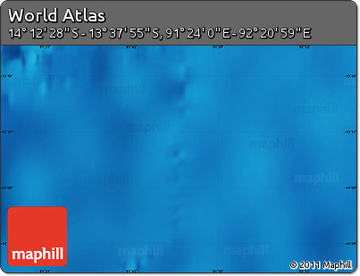 Physical Map of the Area around 13° 55' 11" S, 91° 52' 30" E