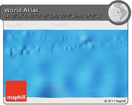 Physical 3D Map of the Area around 13° 55' 11" S, 91° 43' 29" W