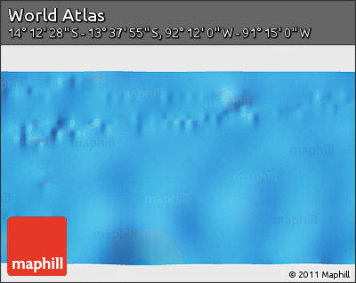 Physical 3D Map of the Area around 13° 55' 11" S, 91° 43' 29" W