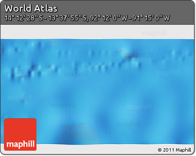 Physical 3D Map of the Area around 13° 55' 11" S, 91° 43' 29" W