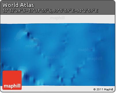 Physical 3D Map of the Area around 13° 55' 11" S, 93° 34' 29" E