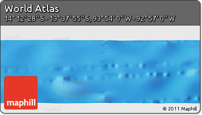 Physical Panoramic Map of the Area around 13° 55' 11" S, 93° 25' 30" W