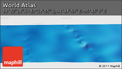 Physical Panoramic Map of the Area around 13° 55' 11" S, 95° 16' 30" E