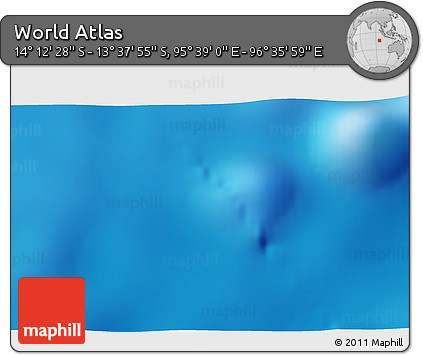 Shaded Relief 3D Map of the Area around 13° 55' 11" S, 96° 7' 30" E