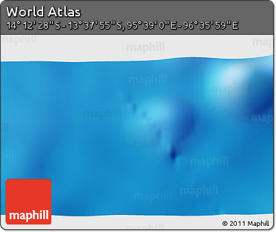 Shaded Relief 3D Map of the Area around 13° 55' 11" S, 96° 7' 30" E