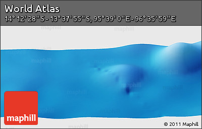 Shaded Relief Panoramic Map of the Area around 13° 55' 11" S, 96° 7' 30" E