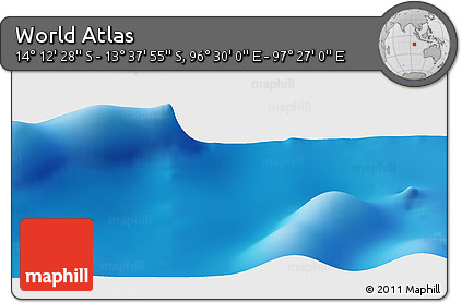 Physical Panoramic Map of the Area around 13° 55' 11" S, 96° 58' 29" E