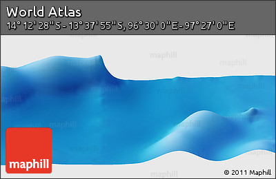Physical Panoramic Map of the Area around 13° 55' 11" S, 96° 58' 29" E