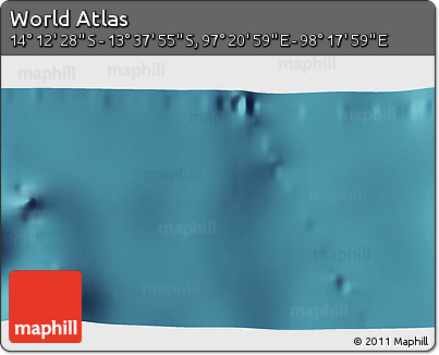 Satellite 3D Map of the Area around 13° 55' 11" S, 97° 49' 29" E