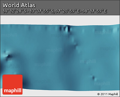 Satellite 3D Map of the Area around 13° 55' 11" S, 97° 49' 29" E