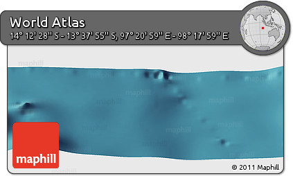 Satellite Panoramic Map of the Area around 13° 55' 11" S, 97° 49' 29" E