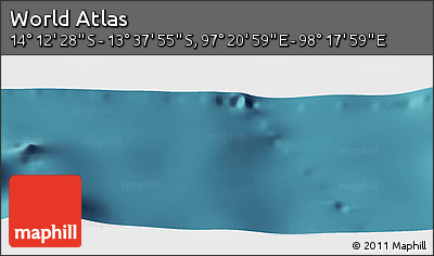 Satellite Panoramic Map of the Area around 13° 55' 11" S, 97° 49' 29" E